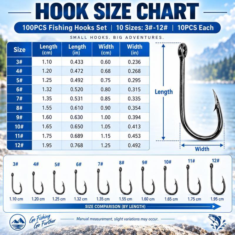 100PCS Barbed Fishing Hooks Se - đánh giá và giá Fishing Hook Assortment