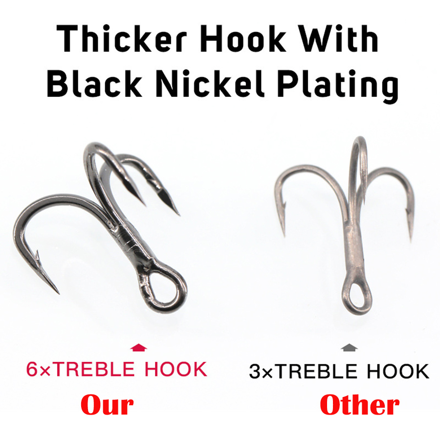 Câu Cá Móc Treble 6X Mạnh Thép - đánh giá và giá Fishing Hook Offset